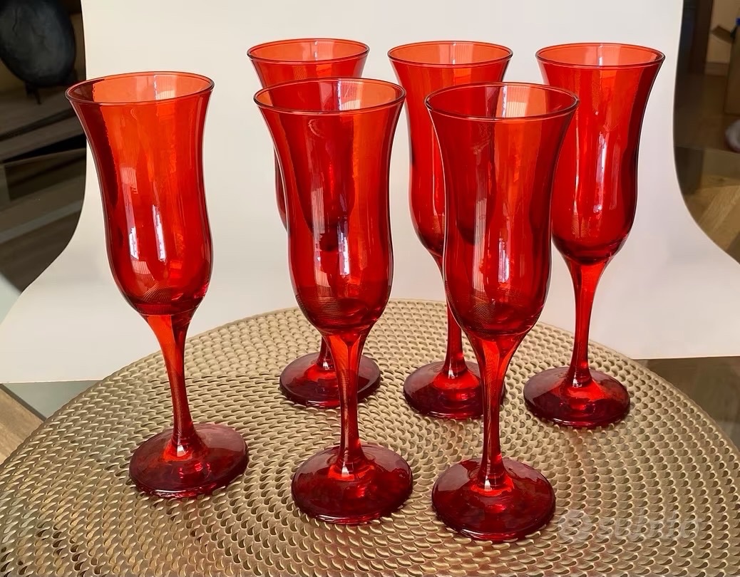6 verres rouge 
