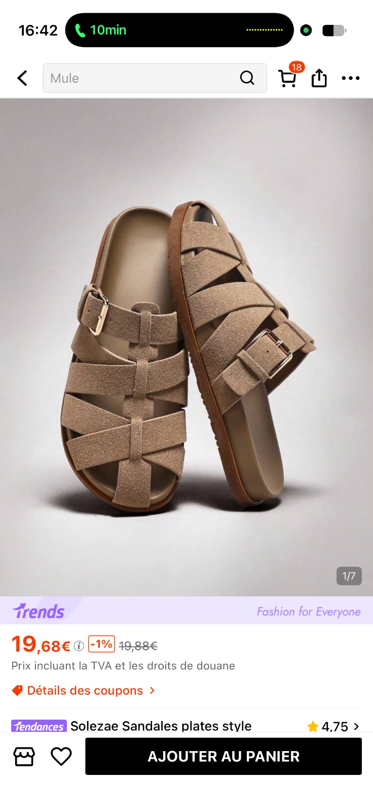Mulle plates femme  shein 