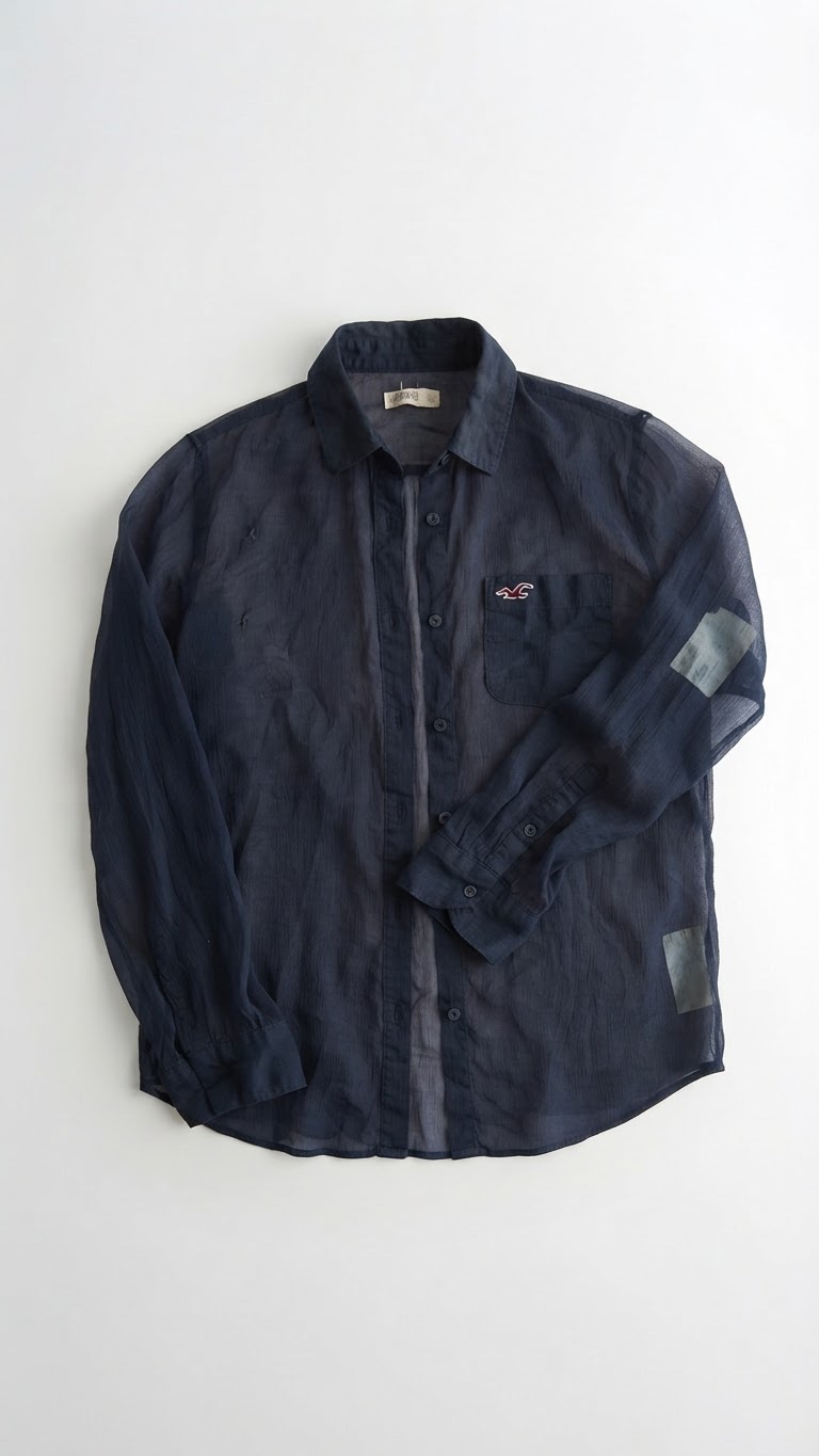 CHEMISE BLEU TRANSPARENTE 