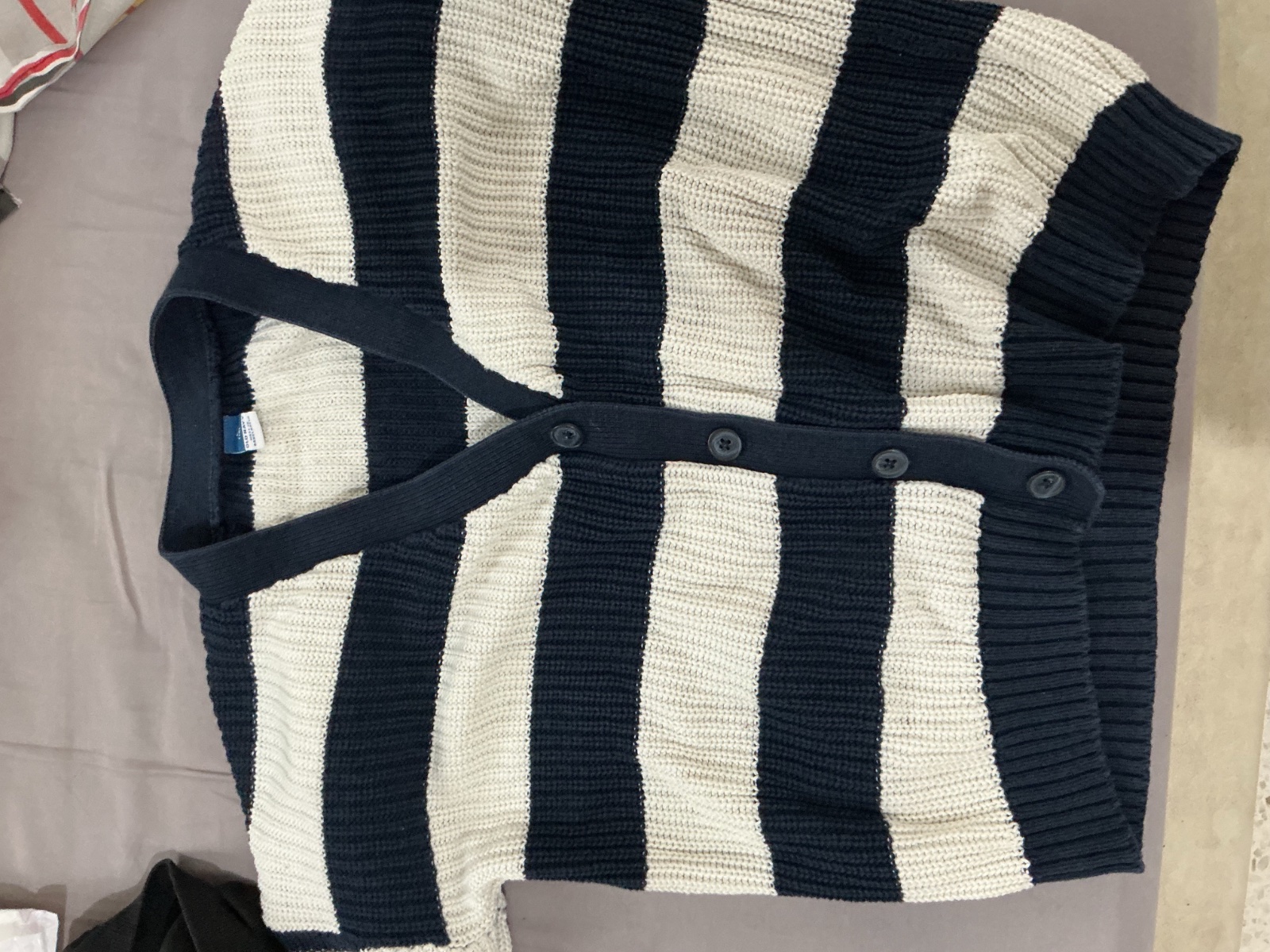 Gilet rayure blanc et bleu 
