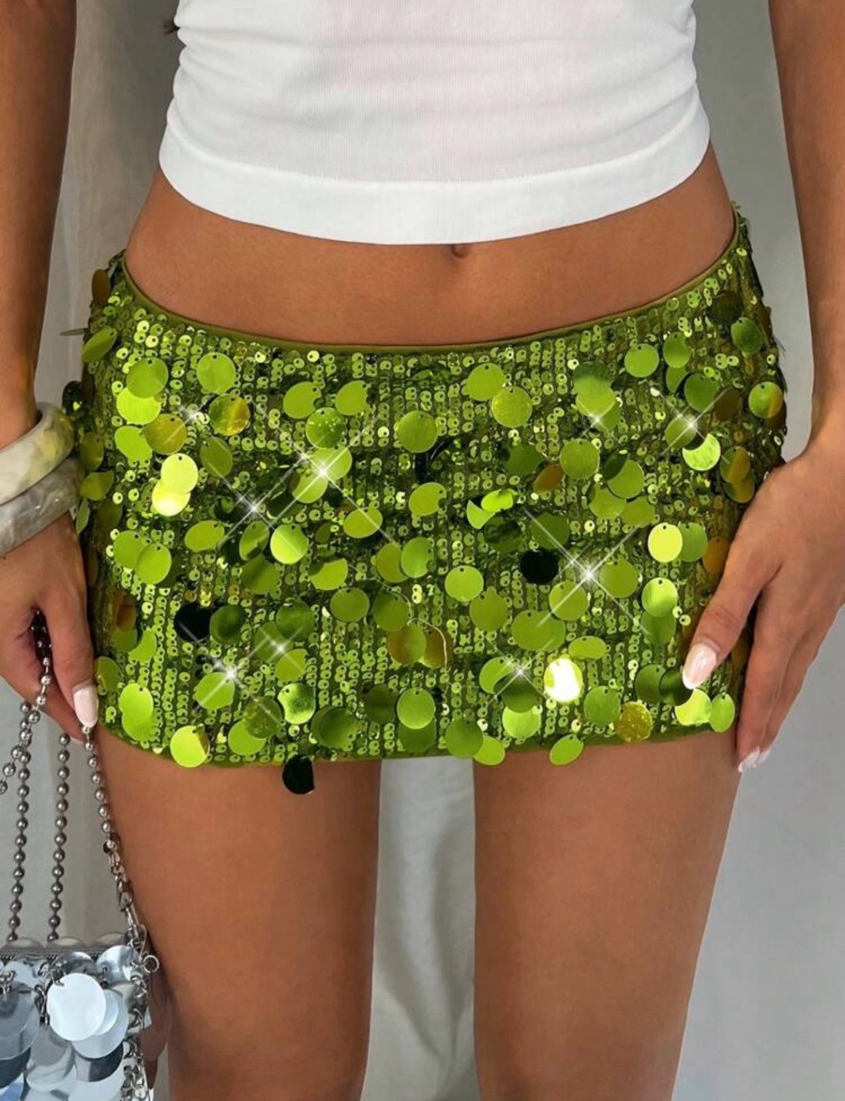 Jupe en sequin verte 