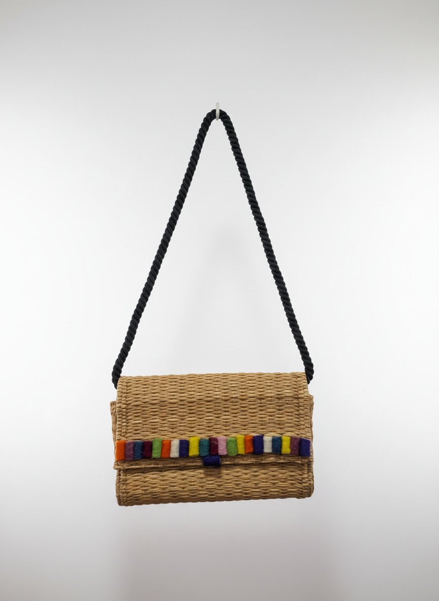 Sac à main en paille tressée