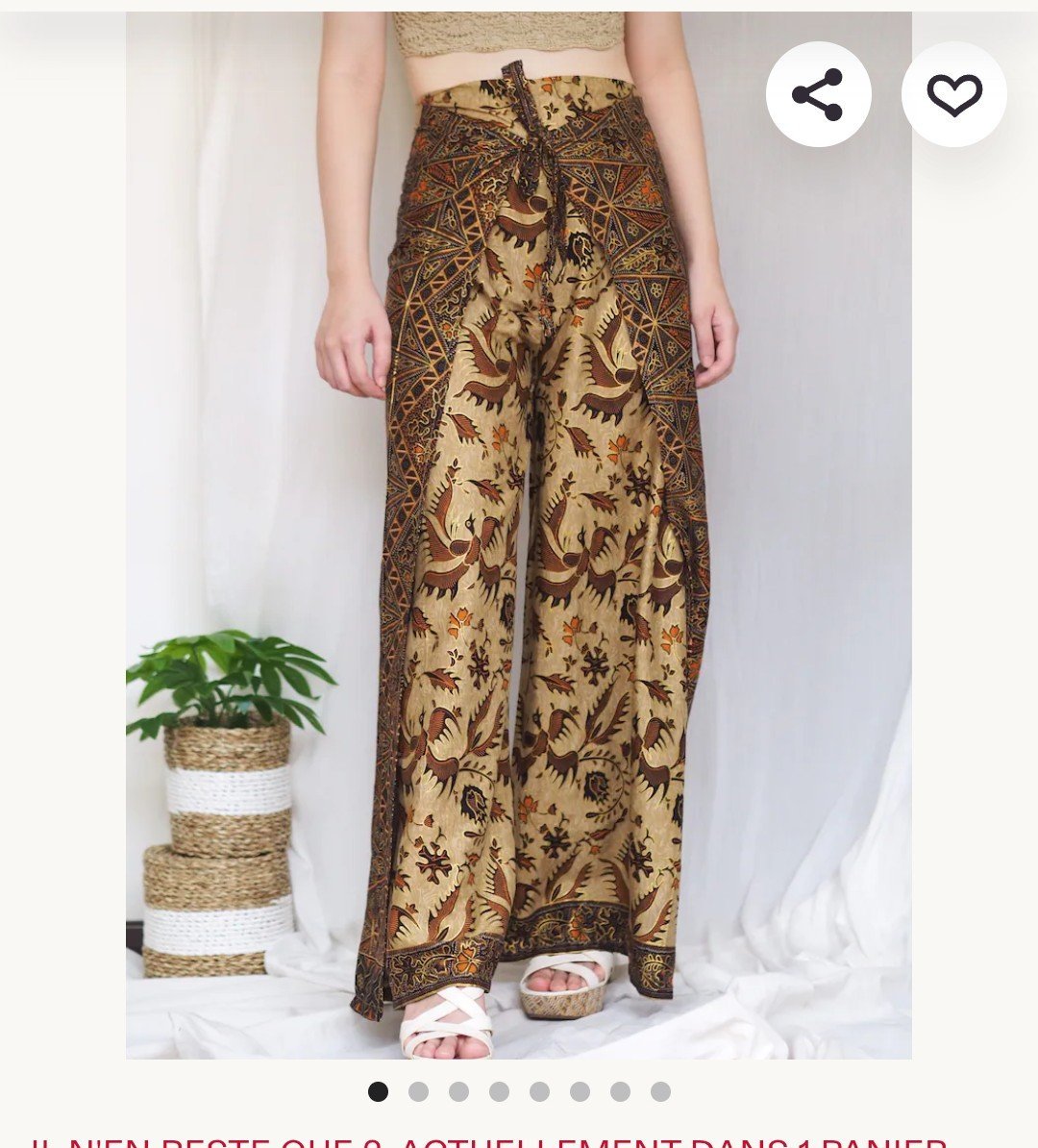 Pantalon portefeuille,tissu sari ,100% soie