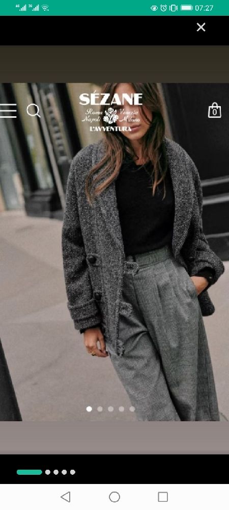 Manteau femme hiver de la marque française SEZANE, en chevron écru 
