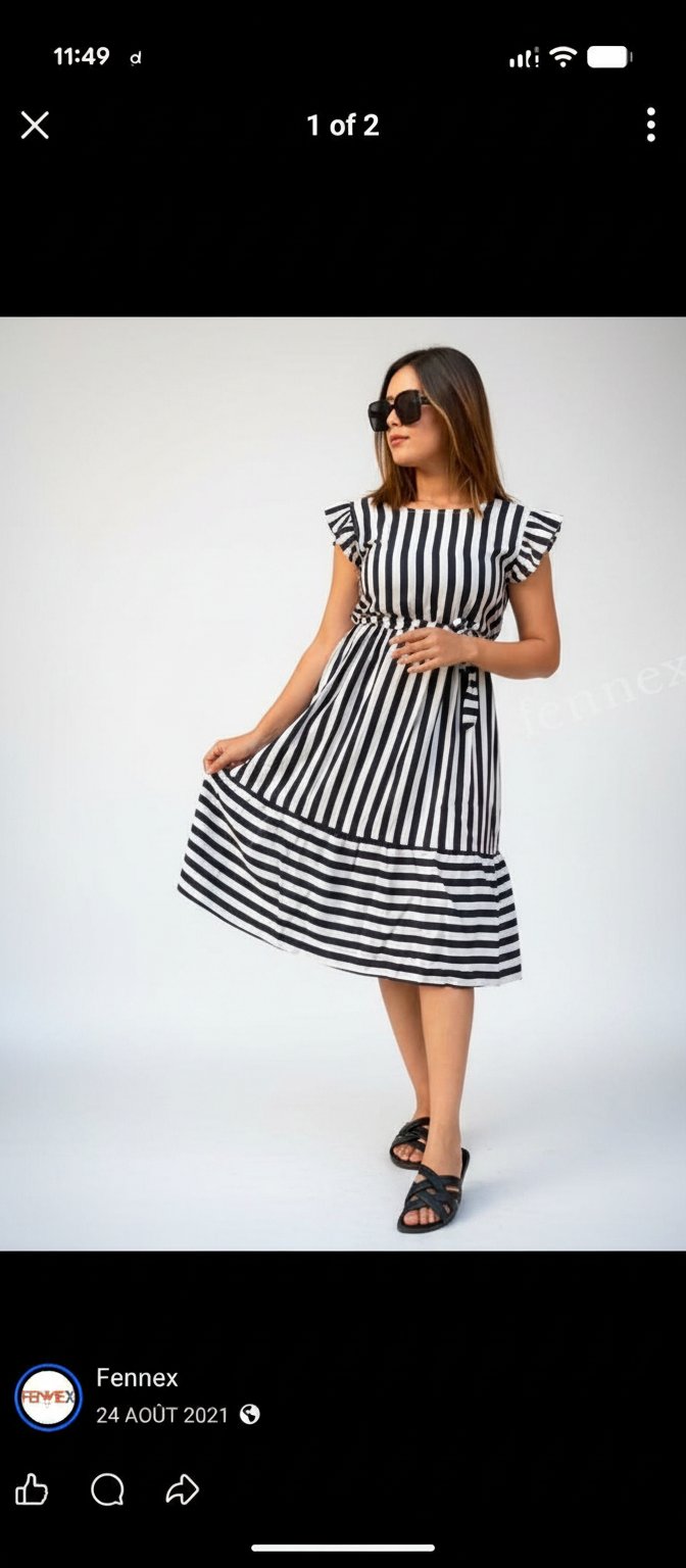 Robe a raillure bleu marine 