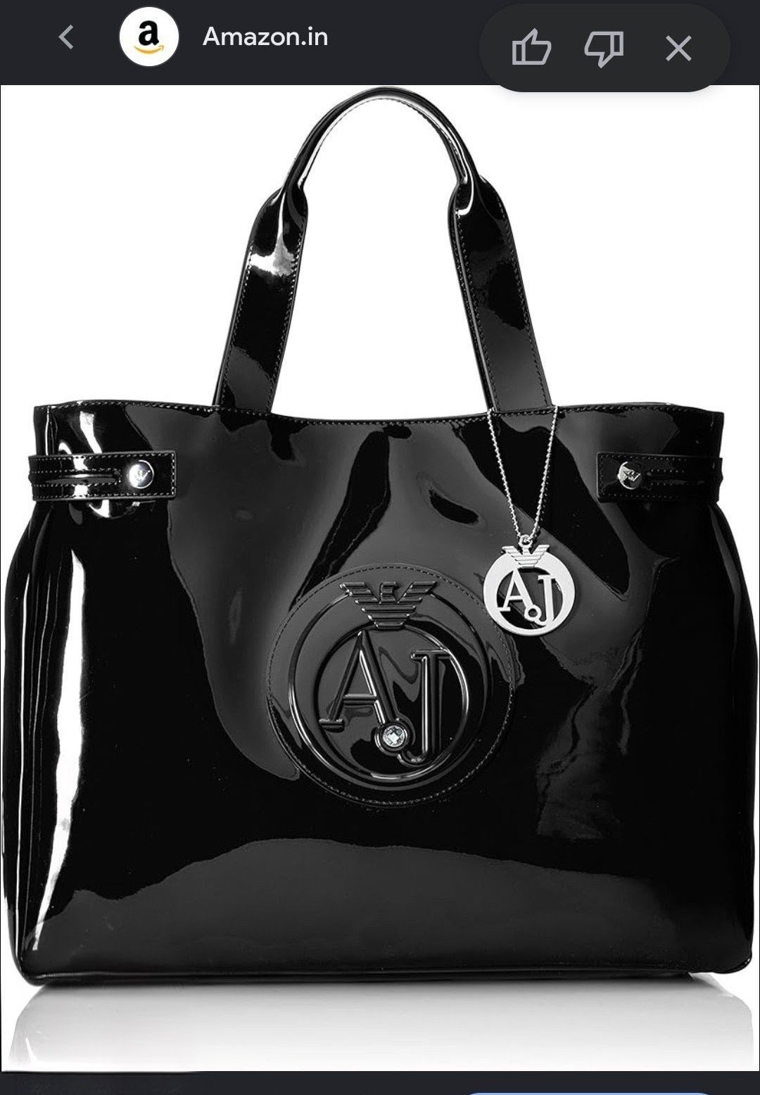 Armani djeans tote bag , vernis , yres bonne etat ,tous les coins sont antactes, H 26 / L 40 cm