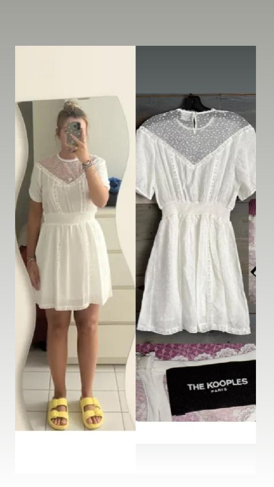 Robe THE KOOPLES PARIS, tissu en soie CRINKLE FLOWERS JACQUARD, avec Doublure 