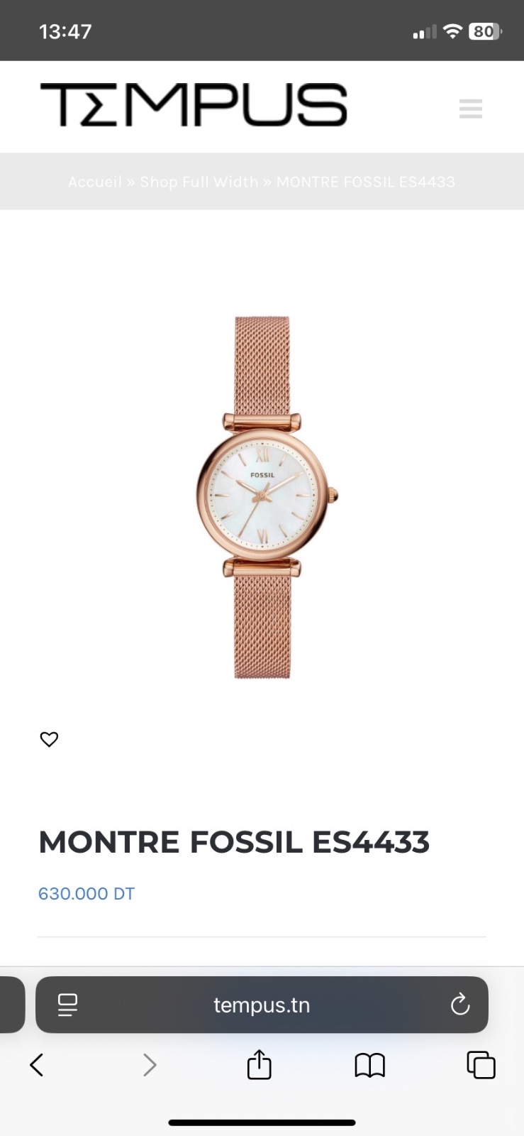 Montre fossil neuf