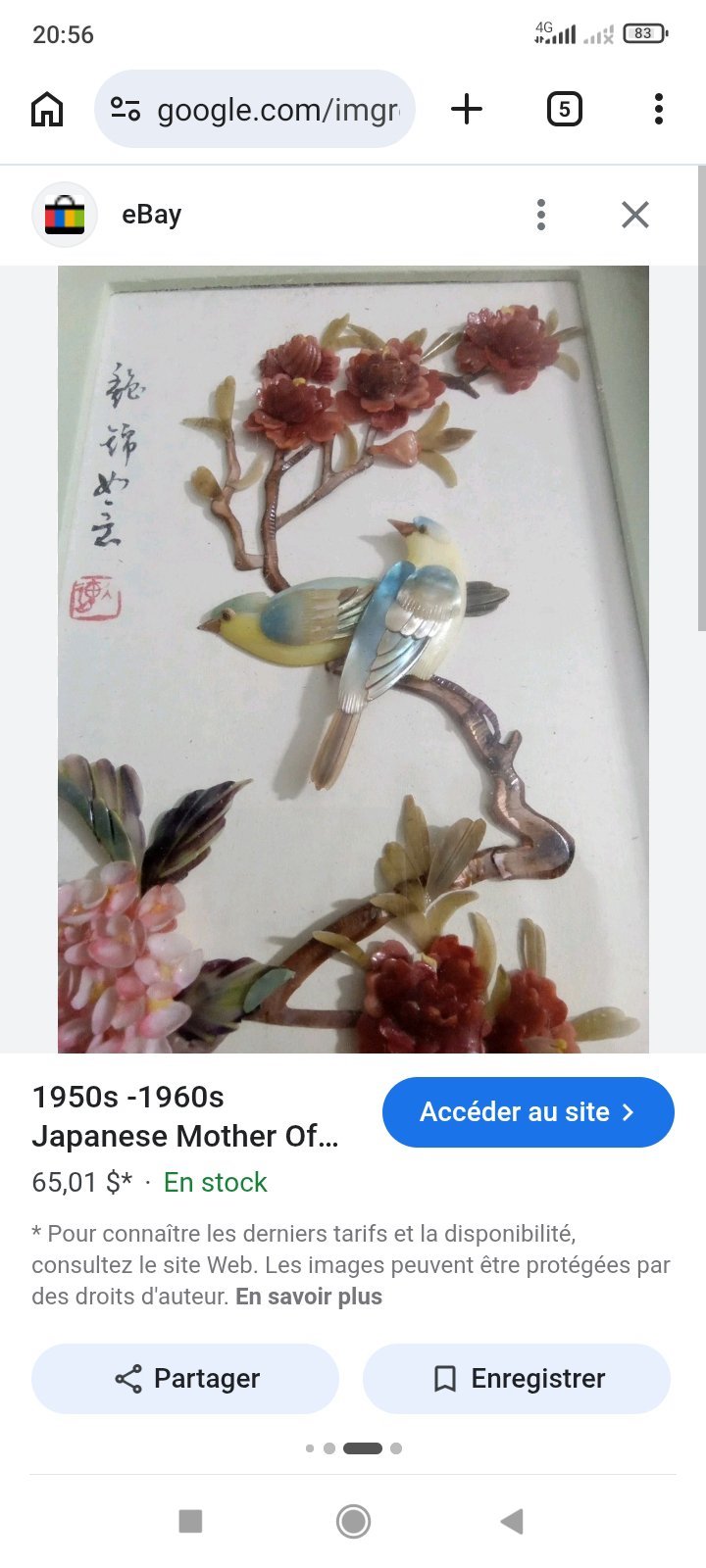 3 tableau Chinois poinçonés vintage