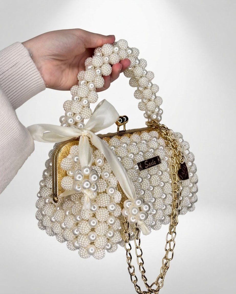 Sac en perle et cristal 