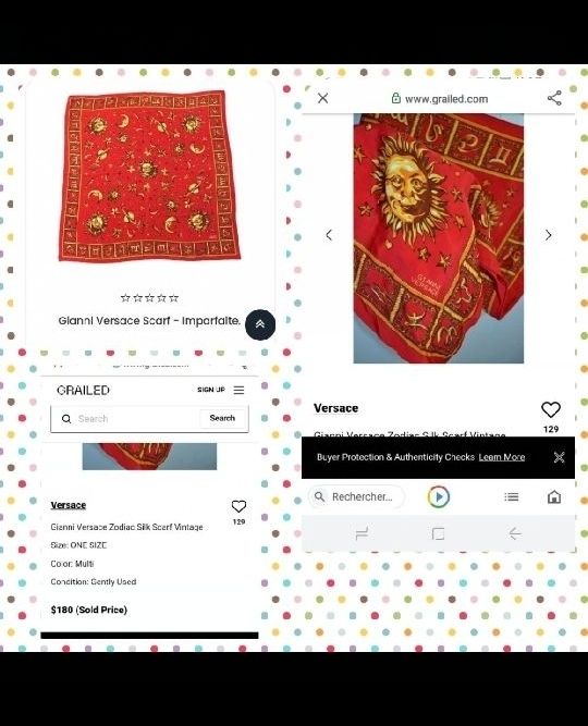 foulard carré GIANNI VERSACE dimensions approximatives 84cm/84cm