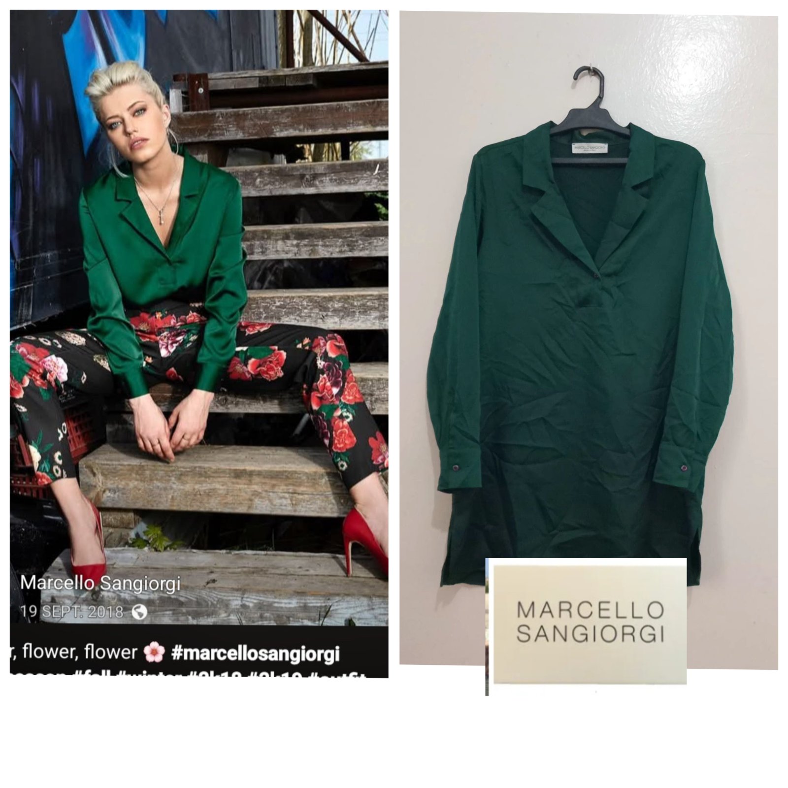 Chemise/tunique MARCELLO SANGIORGI satinée taille 38