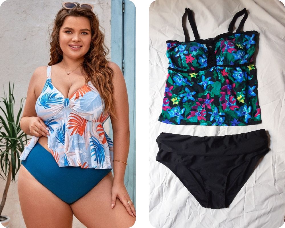 maillot de bain tankini fleurie 