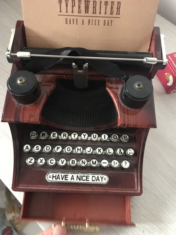 Typewriter decoration with music
