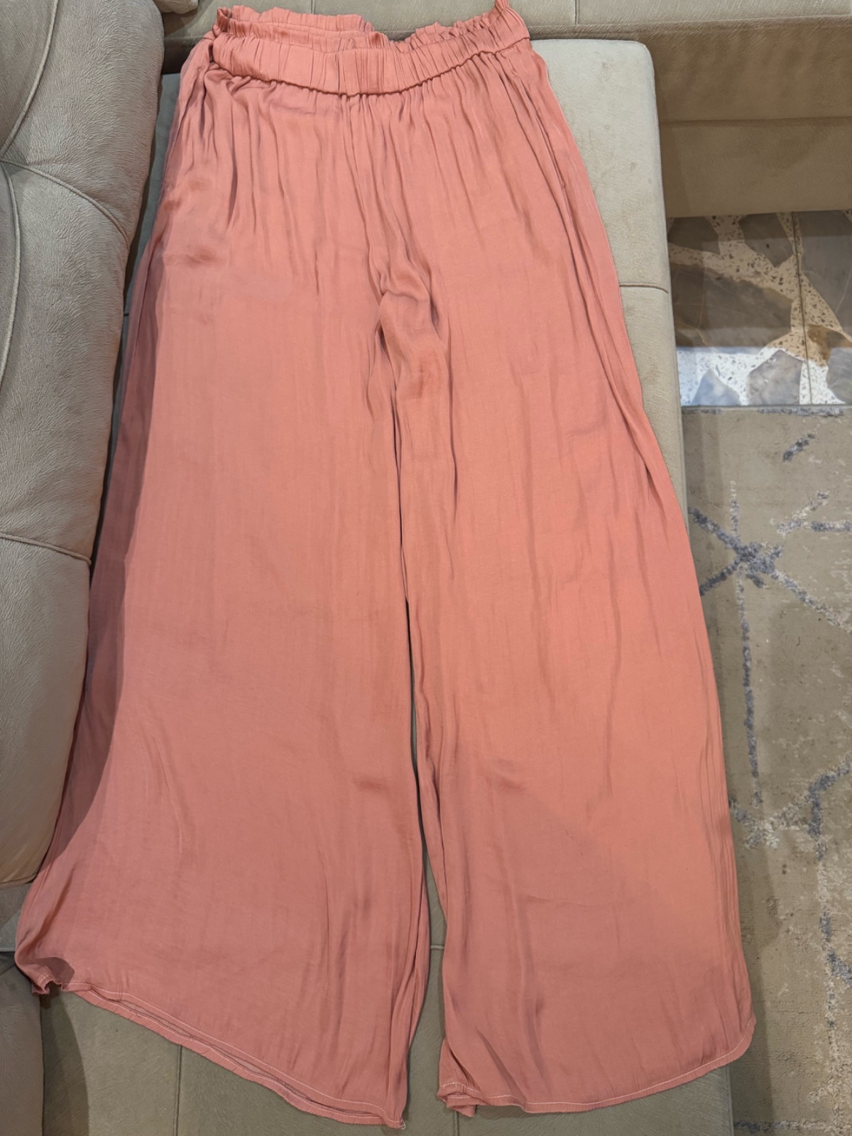 Pantalon large rose