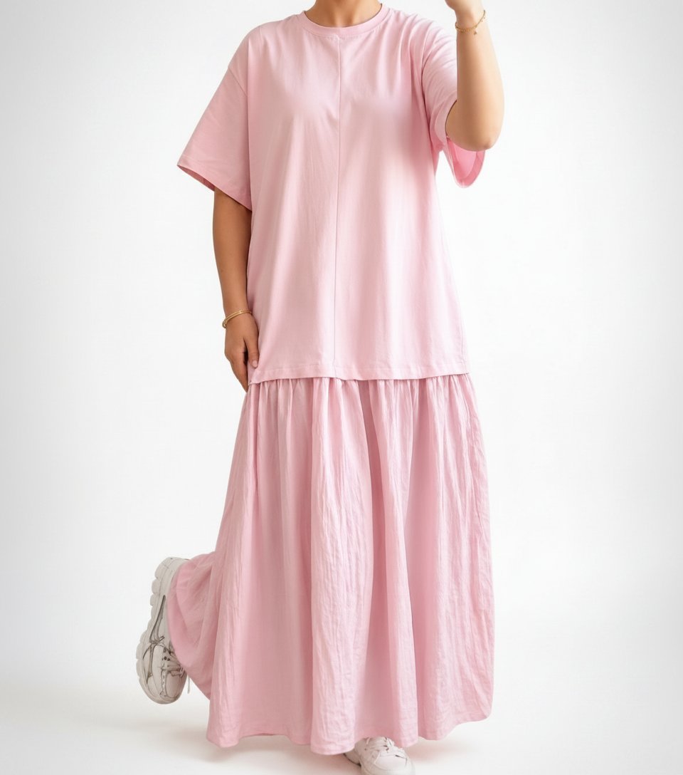 Robe longue beige ample