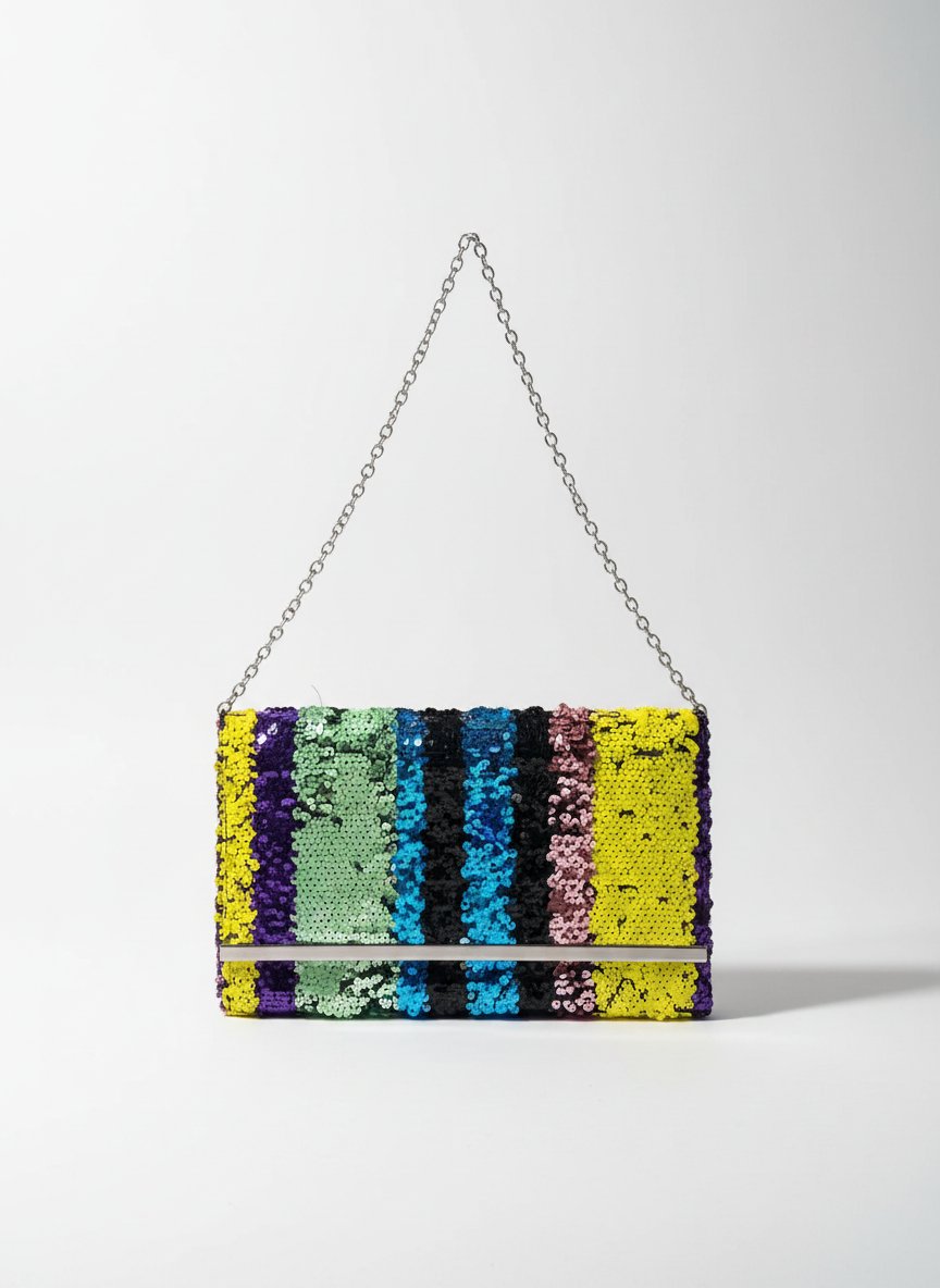 ​Pochette séquinée multicolore Primark