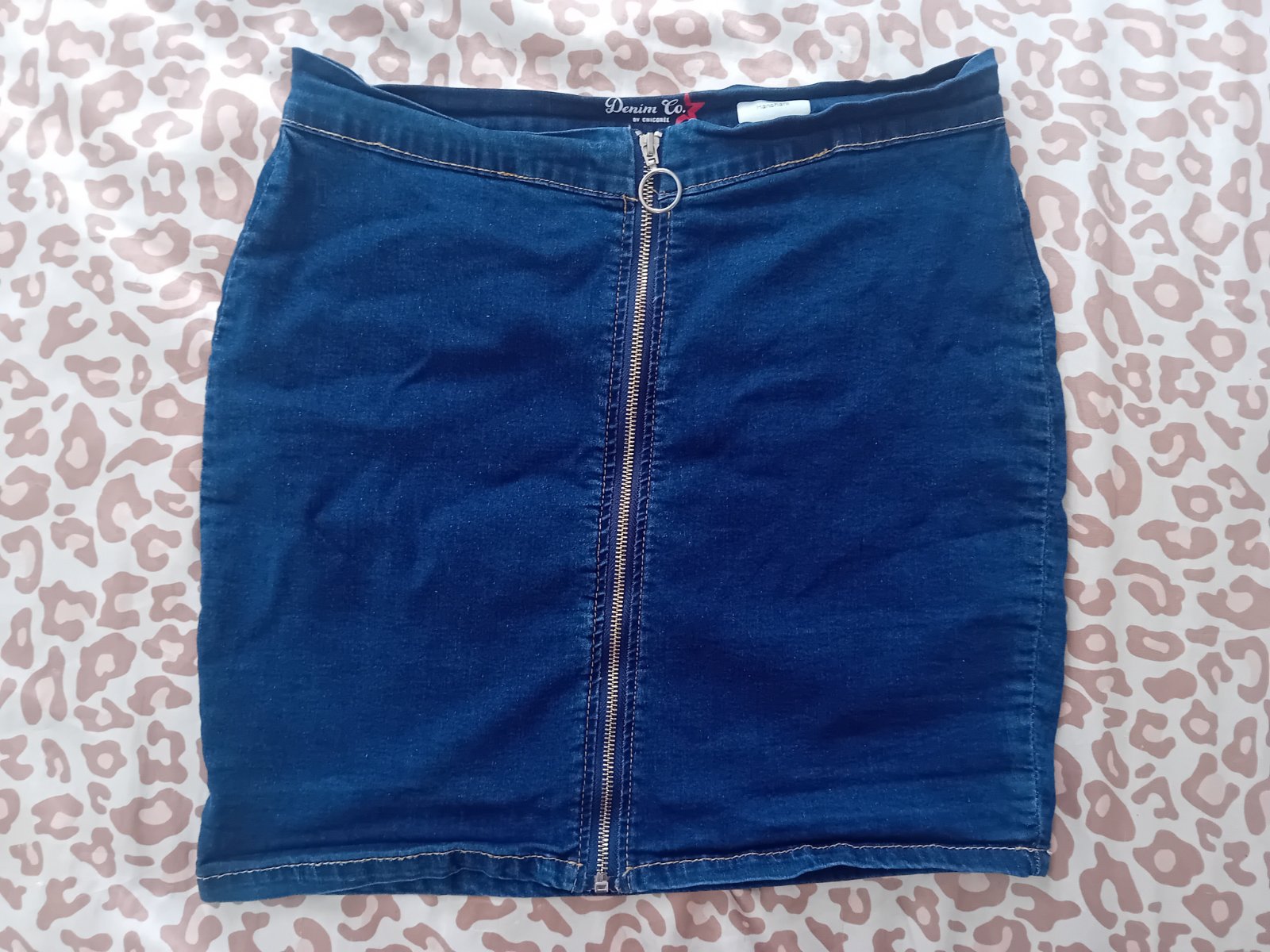 Jupe jeans avec serrure en avant élastiqué taille 40 