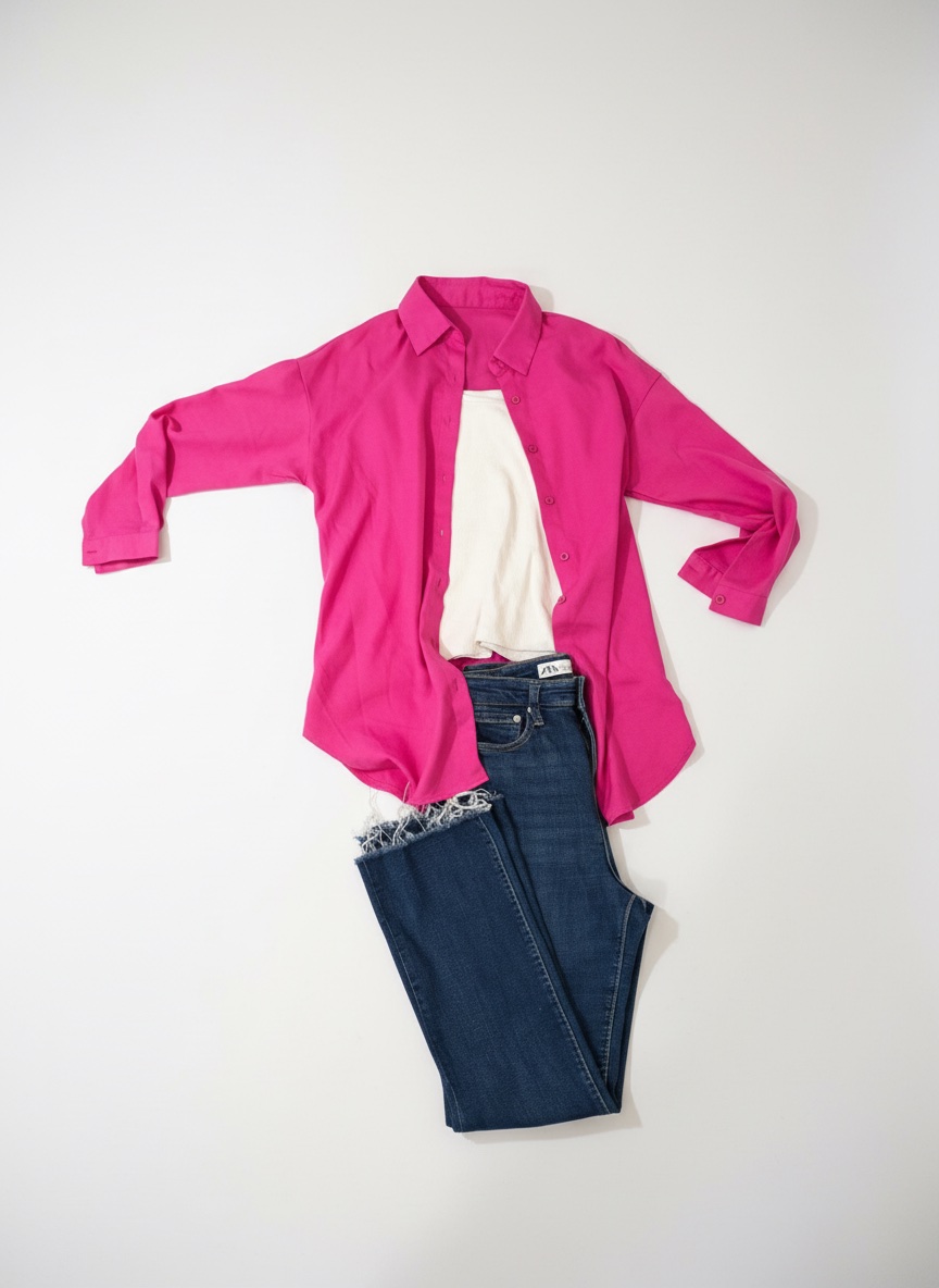 Chemise rose fouchia pantalon zara