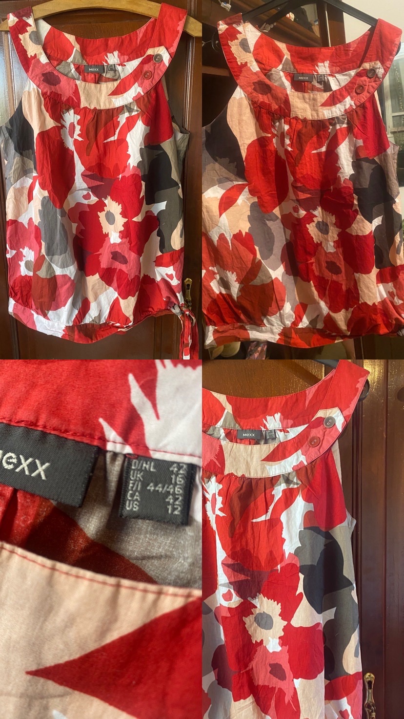 Blouse sans manches imprimé floral  