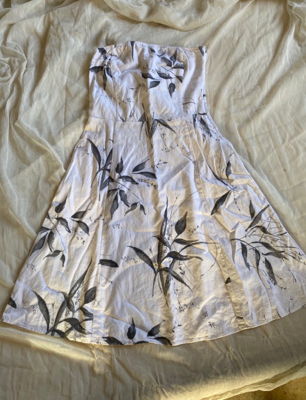 Robe d'été évasée fleurie / motif bambou – ZERO BASE – Taille M/38
