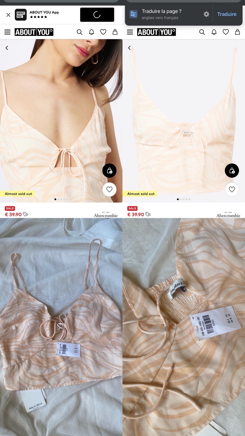 Top caraco court (Crop top camisole) couleur pastel 