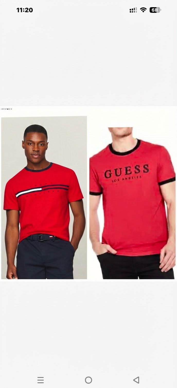 2 T shirts guess et Hilfiger 