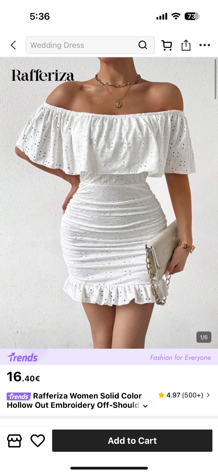 Robe blanche col bateau 
