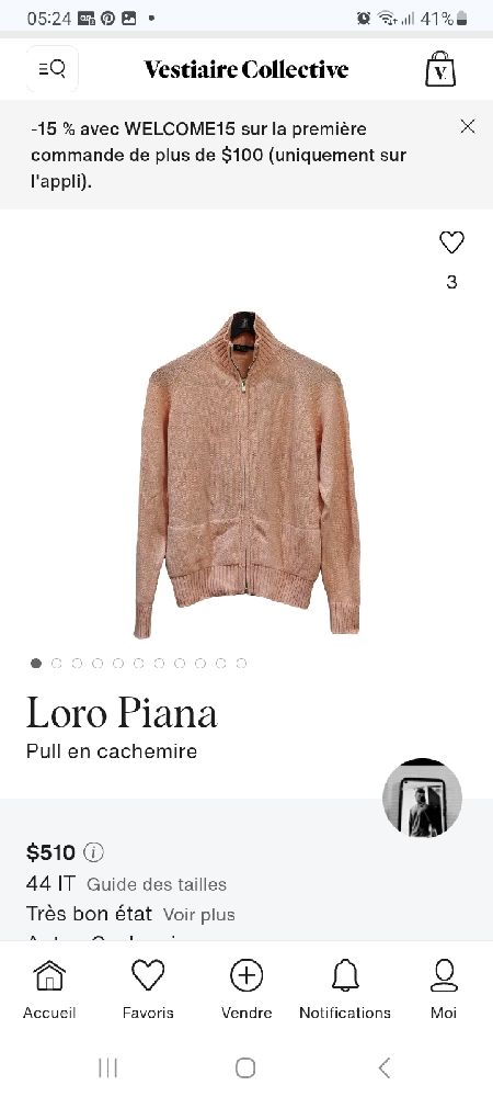 Pull Loro piana 100% cachemire 