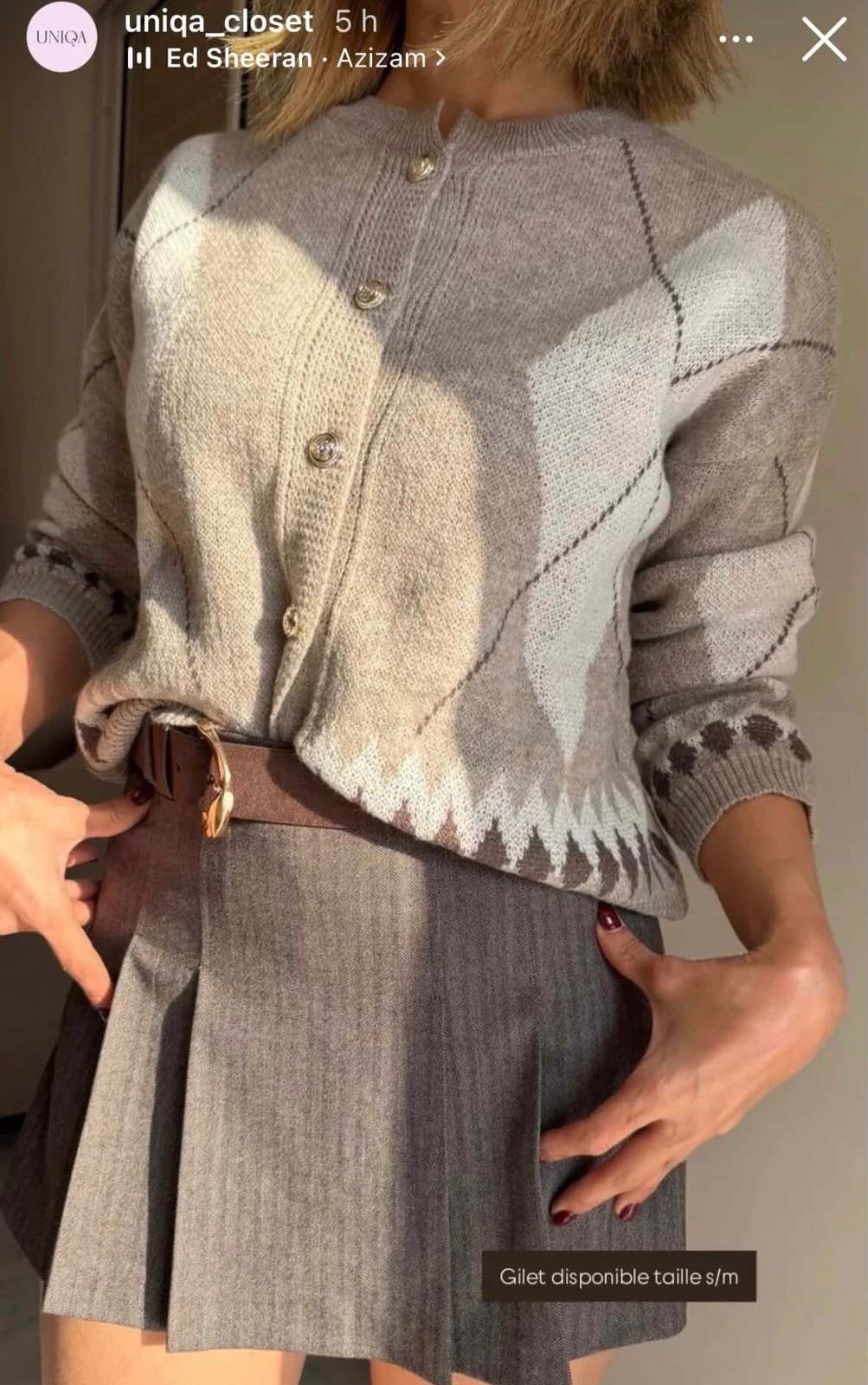Gilet à motif losange tres tendance 😍