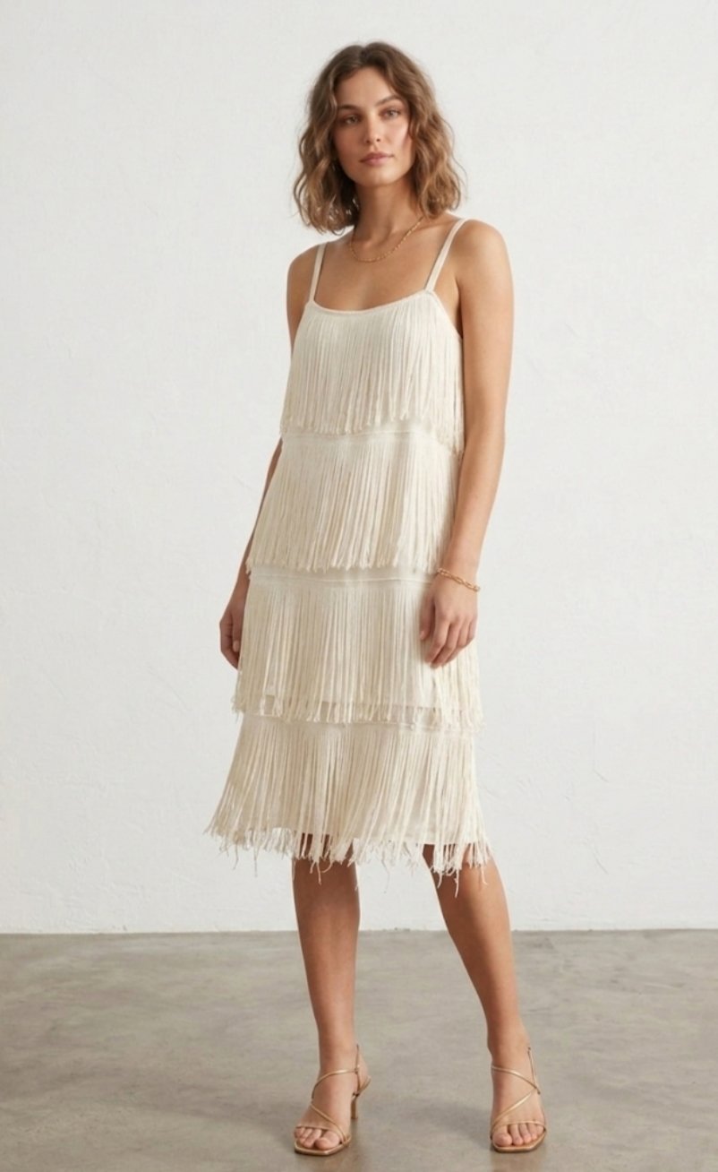 Une très belle robe avec frange très stylé taille 38 