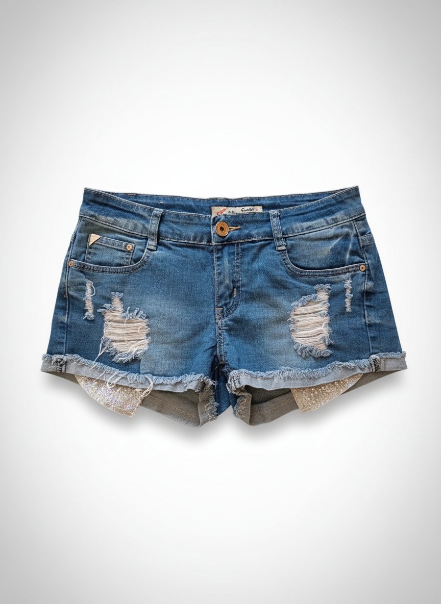 Short jean stylé de plage 