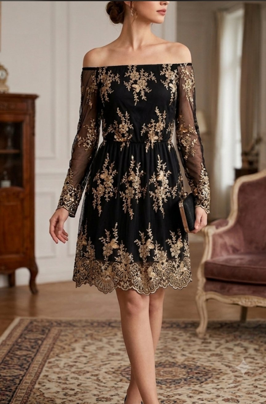 Une sublime robe brodé très classe taille 36 38 