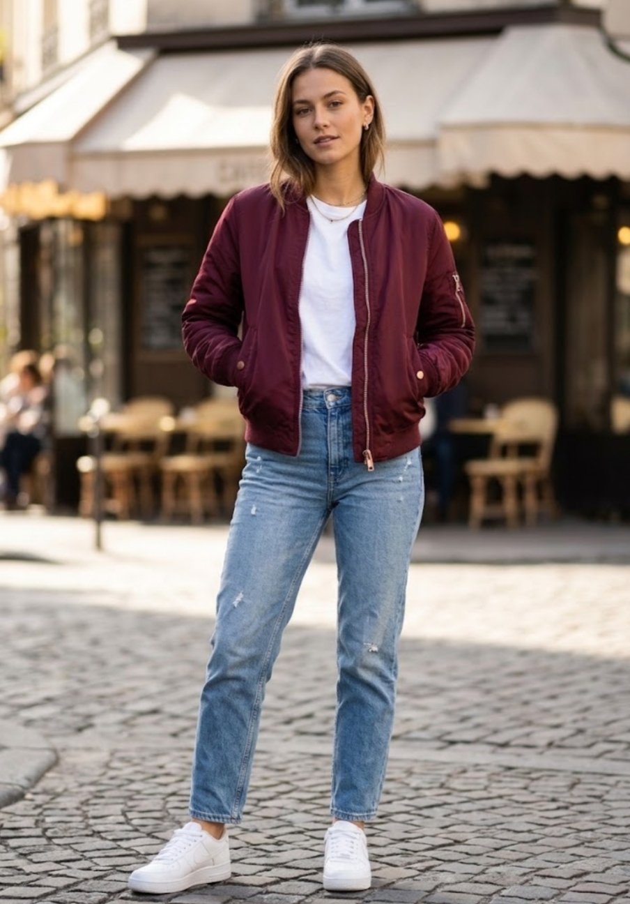 Très belle blouson en bordeaux taille s de la marque stradivarius 