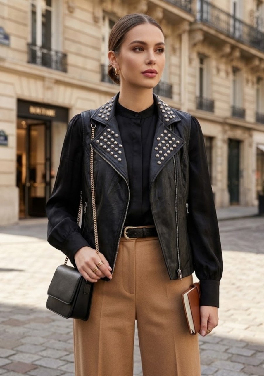 Très belle jaquette sans manches en semilicuir de la marque forever 21 taille M