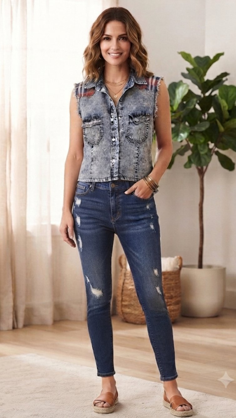 Très belle chemise en jean léger taille 38 comme neuve 