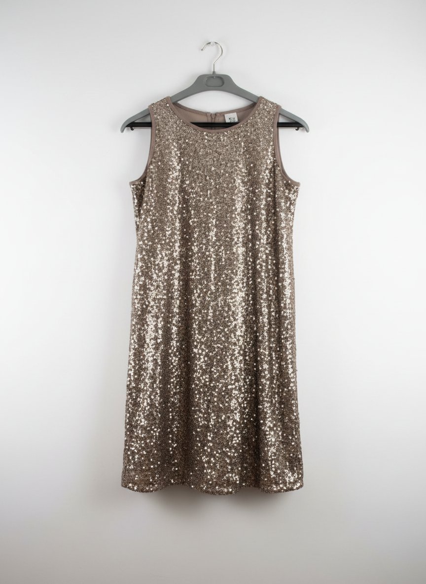 Une très belle robe de la marque  c&a soirée en sequins argent pour une fille de 12/14 ans comme neuf 