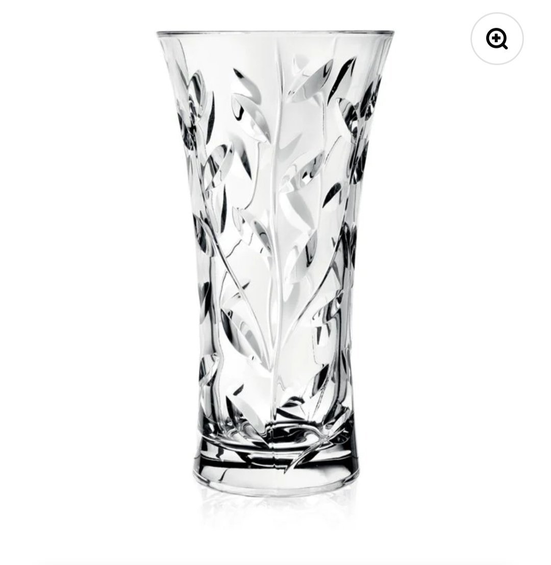 Un grand vase de 30 cm en cristal de la marque Rcr dans l'emballage 