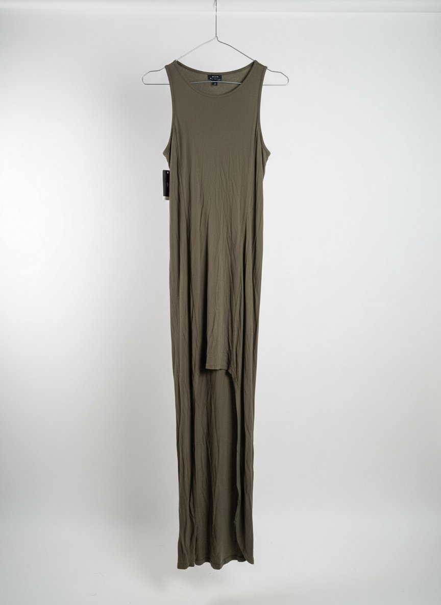 Robe en coton asymétrique très pratique couleur kaki