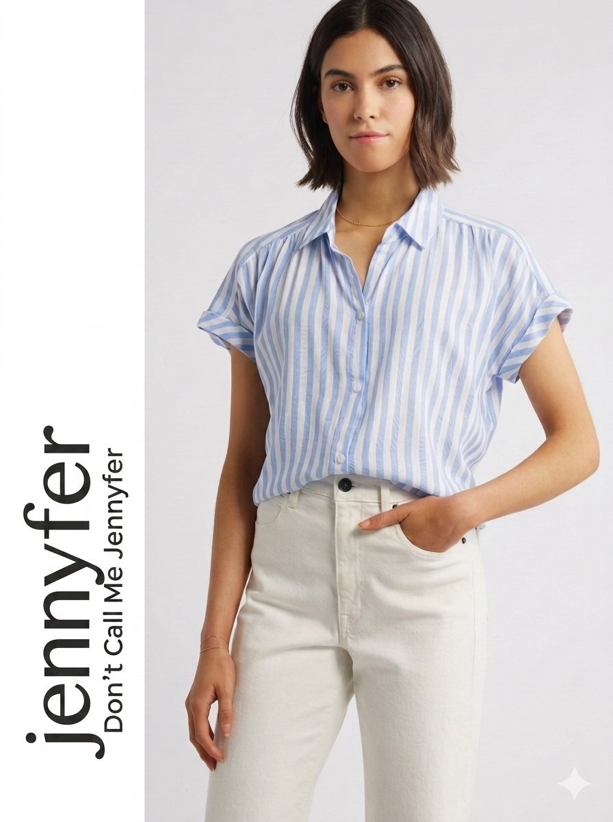 Chemise à rayures bleu ciel jennyfer