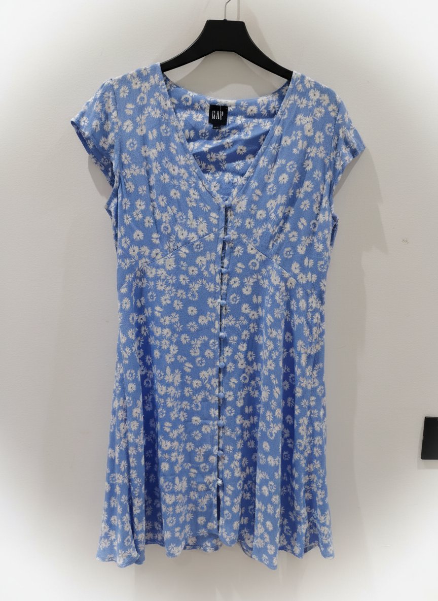 Titre : Robe d'été bleue à fleurs  GAP neuve