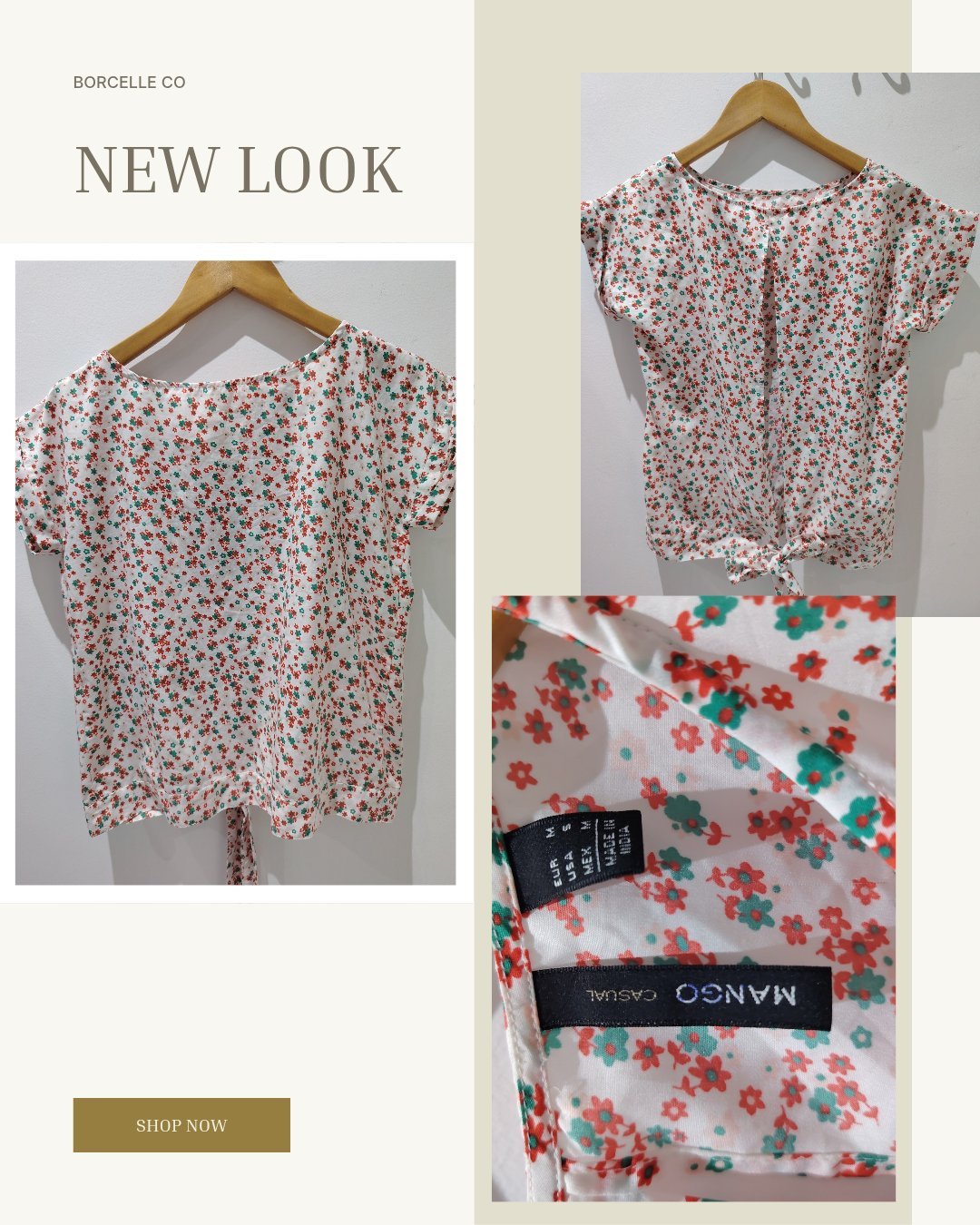 Blouse fleurie Mango ouverte au dos avec noeud