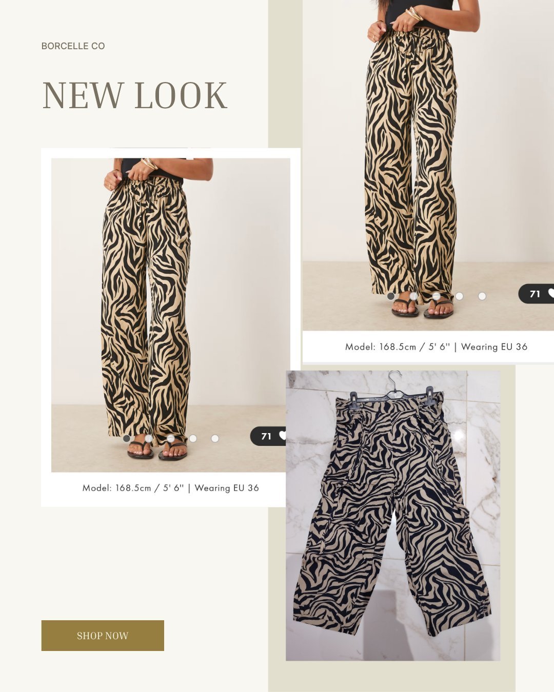 Pantalon fluide zèbré