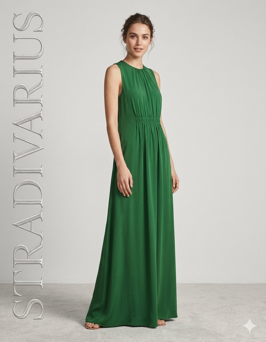 Robe vert bouteille stradivarius 