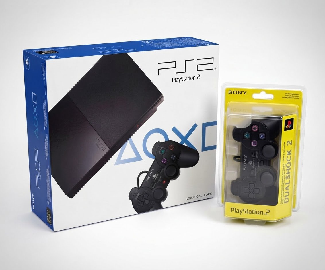 PlayStation 2 Slim SCPH-90004 + 📦 Boîte d’origine + 🎮 Manette officielle Sony PS2 scellée