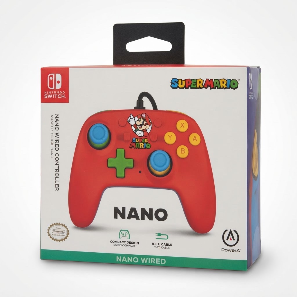 Manette Switch filaire - Super Mario Bros - Mario Medley Nano