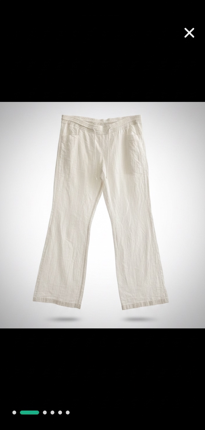 Pantalon en coton taille basse