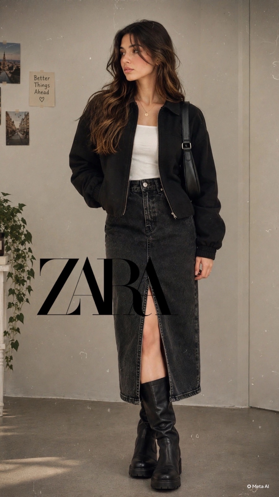 Jupe jean noire Zara 🖤