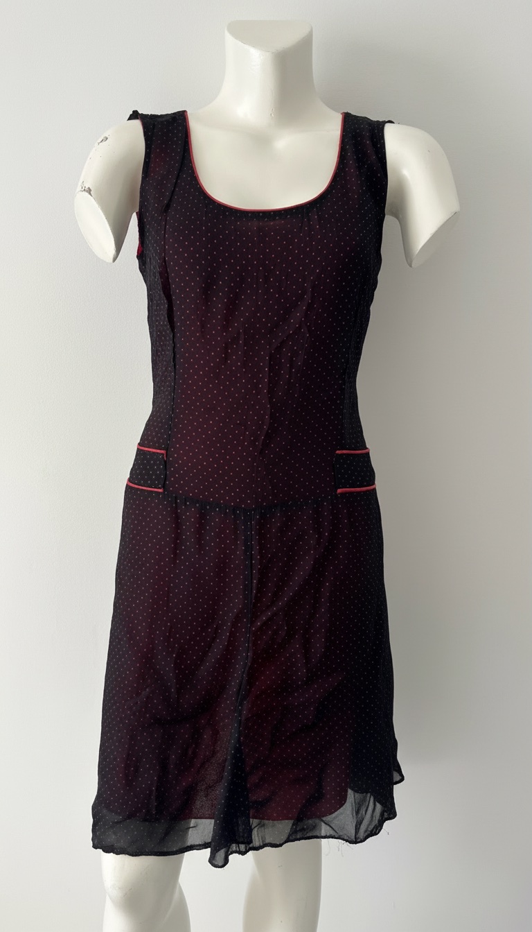 Robe petit pois rouge et noire