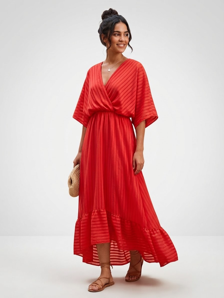 ✨ Superbe Robe Longue Rouge Boho Chic ✨